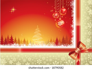 Greeting ornament with christmas elements