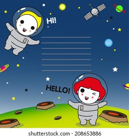 Greeting from Outer Space Note Pad illustration