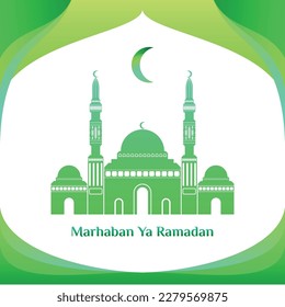 A greeting pamphlet to welcome the arrival of the month of Ramadan.