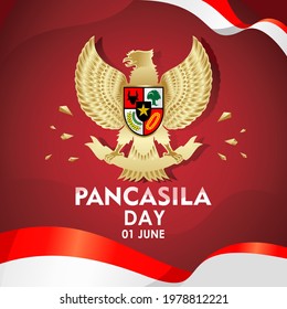 the greeting of Pancasila Day in the country of Indonesia svg