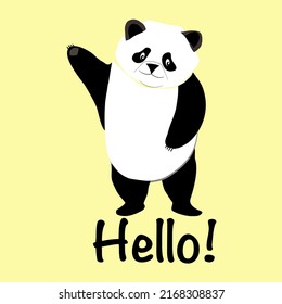 Grußbär Panda. Grußkarte. Hallo