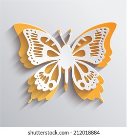 Greeting  paper butterfly in vector EPS 10