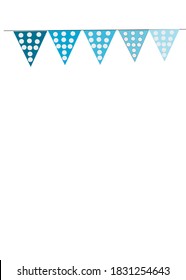 Greeting or Party invitation with carnival flag garlands. Part decorating concept with colorful hanging above.Vector illustration with copy space for your text.