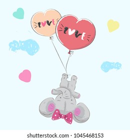 Greeting picture cute cartoon Elephant