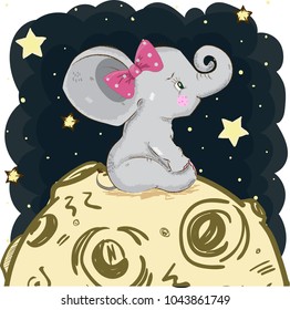 Greeting picture for MMS picture cute cartoon Elephant