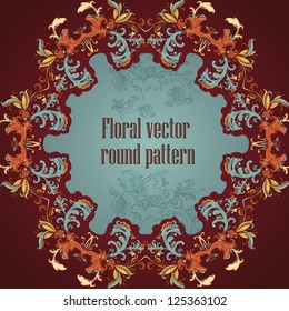 Greeting postcard in grunge or retro vector Elegance pattern with flowers floral illustration vintage style  anniversary