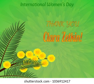 Greeting poster, gratitude to Clara Zetkin, German revolutionist, founder of the International Women's Day