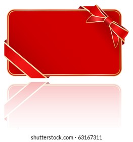 greeting red card with bow