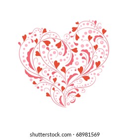 Greeting red heart shape