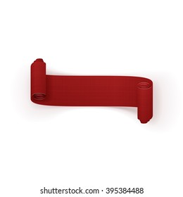 Greeting red scroll paper Ribbon