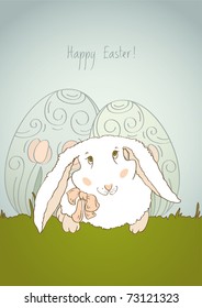 Greeting retro card for congratulations on the occasion of Easter