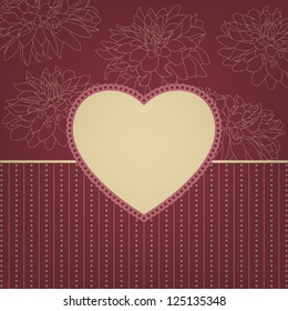 Greeting retro card with heart