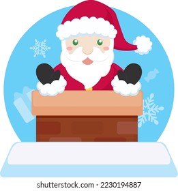 Greeting Santa Claus in Chimney