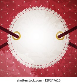 Greeting scrap retro background with empty photo blank. vector illustration