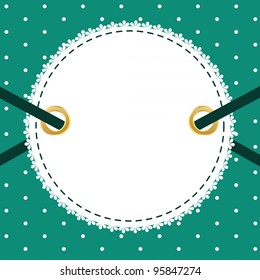 Greeting scrap retro background with empty photo blank. vector illustration