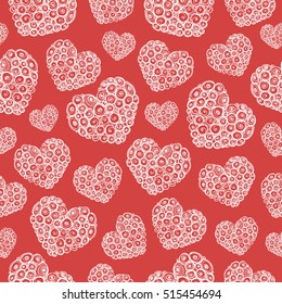 Greeting seamless texture, pattern, card with the holiday. Valentine's Day, wedding, romantic design. Vector illustration