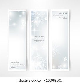 Greeting set cards with snowflakes. Vector 