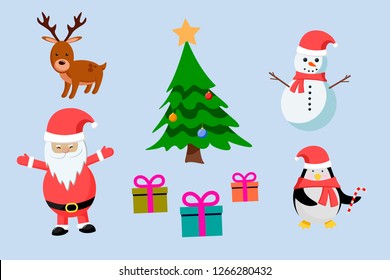 Greeting set with a Christmas symbols