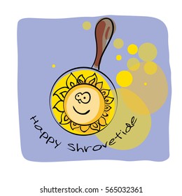 Greeting Shrovetide Card with Sun Pancakes.