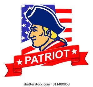 Greeting simple badge for US independence day.