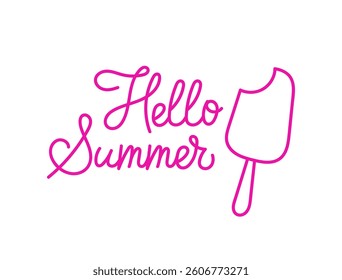 Greeting summer with vibrant ice cream design and cheerful lettering