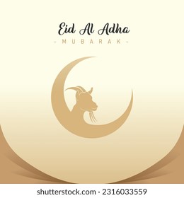 greeting template design for your social media feed. with a simple theme for Eid al-Adha celebrations