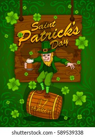 Greeting template for Saint Patrick's Day Celebration.Vector illustration