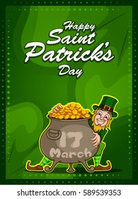 Greeting template for Saint Patrick's Day Celebration.Vector illustration