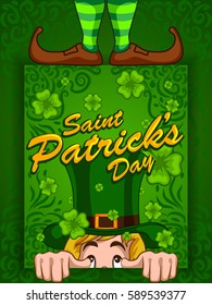 Greeting template for Saint Patrick's Day Celebration.Vector illustration