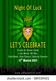 Greeting template for Saint Patrick's Day Celebration.Vector illustration