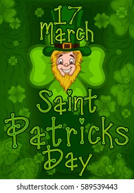 Greeting template for Saint Patrick's Day Celebration.Vector illustration