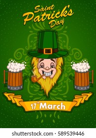 Greeting template for Saint Patrick's Day Celebration.Vector illustration