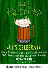 Greeting template for Saint Patrick's Day Celebration.Vector illustration