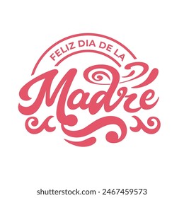 Greeting text of feliz dia de la madre translate from happy mother's day lettering design