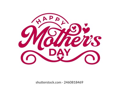 Greeting text of happy mothers day lettering design