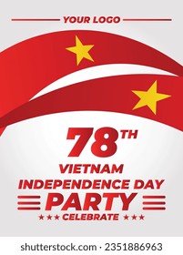 Greeting Text Of Happy Vietnam Independence Day Flyer Template