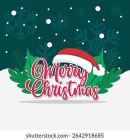 Saudações com chapéu de Papai Noel. Ilustração vetorial