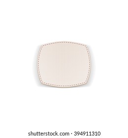 Greeting textile white Emblem with Shadow