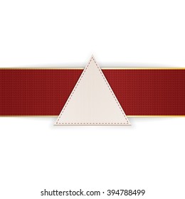 Greeting Triangle Emblem with red Ribbon