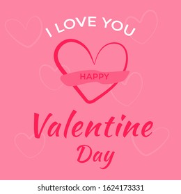 greeting valentine day card with pattern love hand drawing