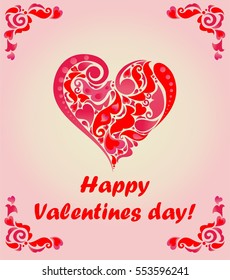 Greeting for Valentines day with abstract heart shape