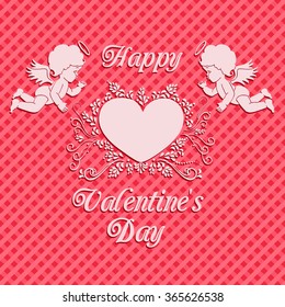 Greeting Valentine's Day card. Vector illustration