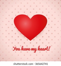 Greeting Valentine's Day card. Vector illustration