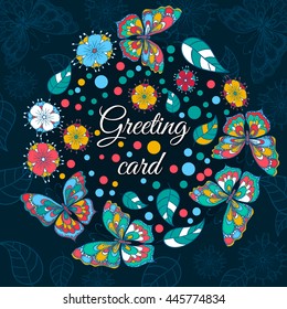  greeting vector card on decorated background