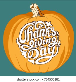 Greeting vector  illustration for Thanksgiving Day. For banners, cards, decoration, stickers, label.