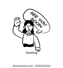 Greeting  vector outline style Design Vector Stock illustration. 