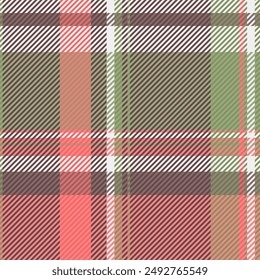 Textura de Vector de saludo sin fisuras, suavidad a cuadros escote de cuadros. Patrón de fondo textil de tela fuerte en paleta de colores rojo y pastel.