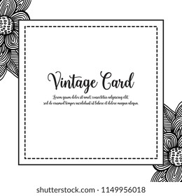 Greeting vintage card with floral design vector illustration