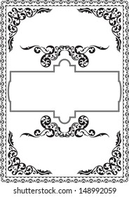 Greeting vintage frame isolated on white