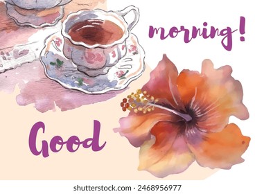Greeting vintage postcard. Wild flowers. This template can be used as another type of invitations and holidays.
